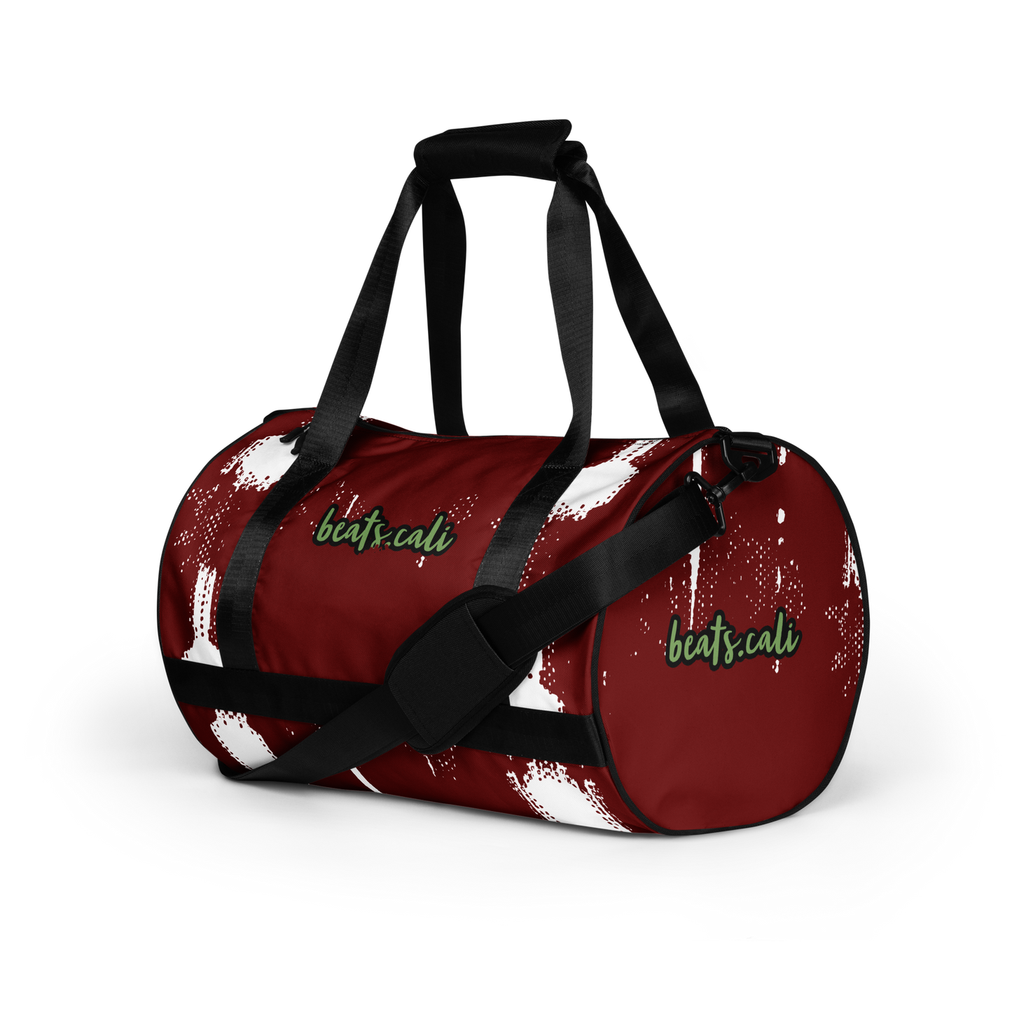 Crafted from durable 100% polyester and featuring sturdy, water-resistant fabric, this gym bag from beats.cali. combines fun with functionality. Perfect for stashing your workout essentials, it comes equipped with plenty of pockets to keep you organized. The fabric weight of 9.91 oz/yd² (336 g/m²) ensures durability.