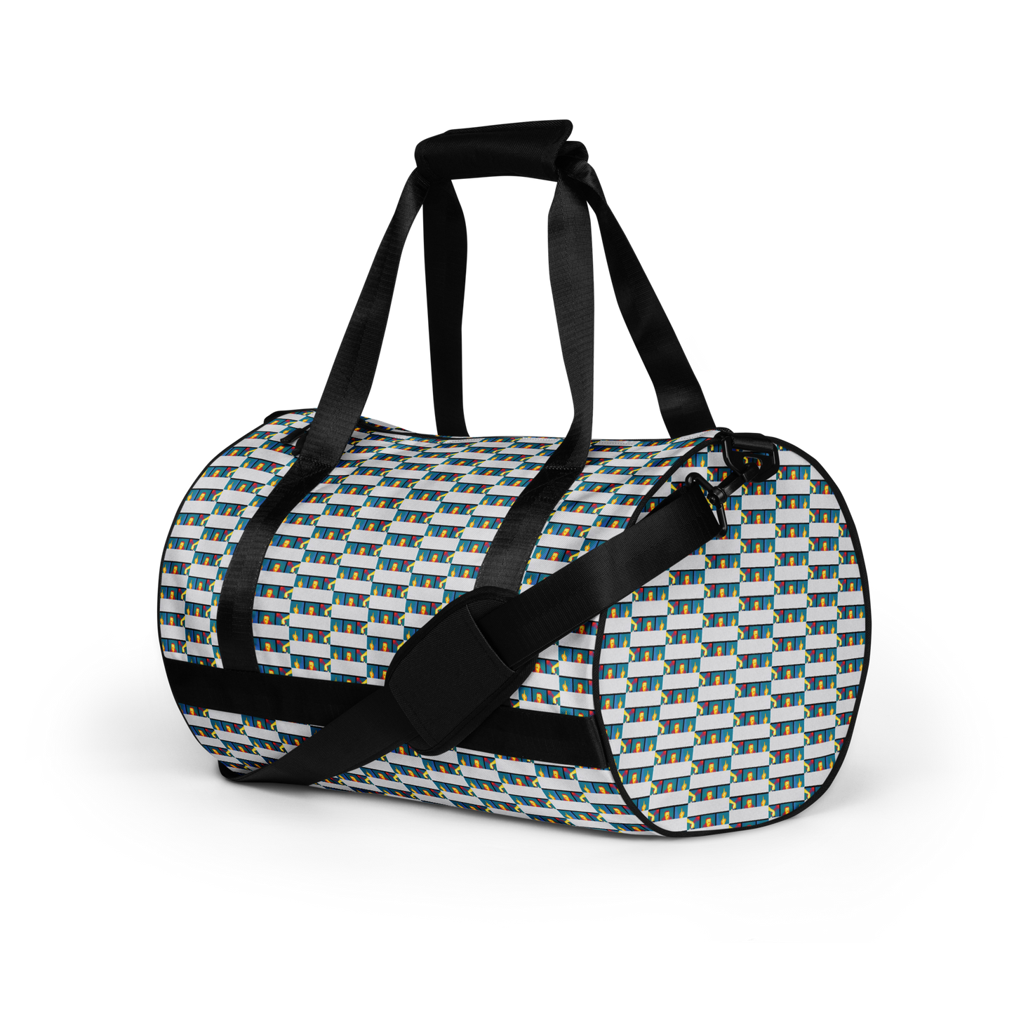 Crafted from durable 100% polyester and featuring sturdy, water-resistant fabric, this gym bag from beats.cali. combines fun with functionality. Perfect for stashing your workout essentials, it comes equipped with plenty of pockets to keep you organized. The fabric weight of 9.91 oz/yd² (336 g/m²) ensures durability.