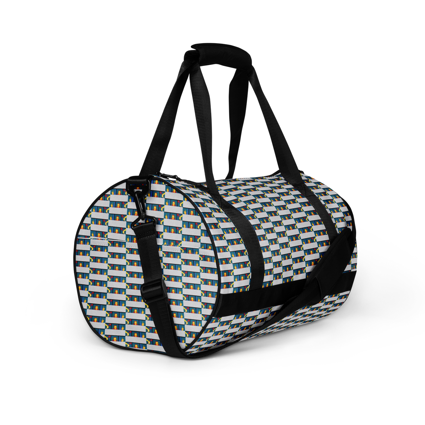 Crafted from durable 100% polyester and featuring sturdy, water-resistant fabric, this gym bag from beats.cali. combines fun with functionality. Perfect for stashing your workout essentials, it comes equipped with plenty of pockets to keep you organized. The fabric weight of 9.91 oz/yd² (336 g/m²) ensures durability.