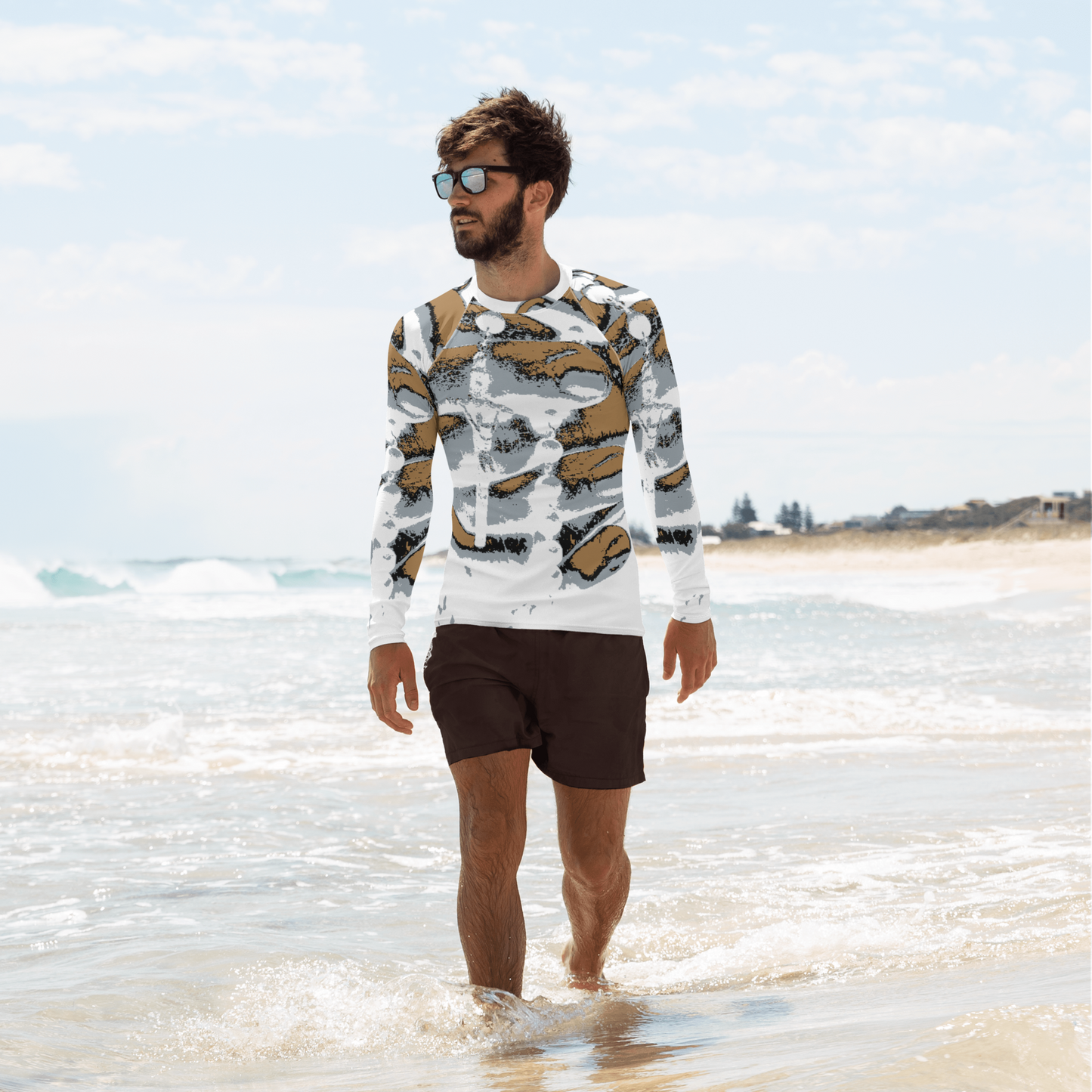 Constructed from 82% polyester and 18% spandex, this rash guard features a soft, four-way stretch fabric that contours perfectly to your body, thus providing unmatched comfort during all activities. Engage confidently; with your skin safeguarded against damaging UV rays, its UPF 50+ protection ensures that ultimate protection. With flat ergonomic seams and cover stitching, beats.cali’s rash guards are built for endurance, letting you concentrate on your performance without concern for wear and tear.