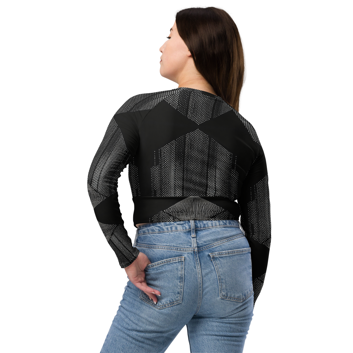 Recycled long-sleeve crop top