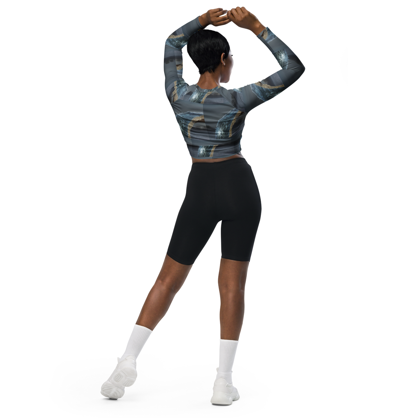 Recycled long-sleeve crop top
