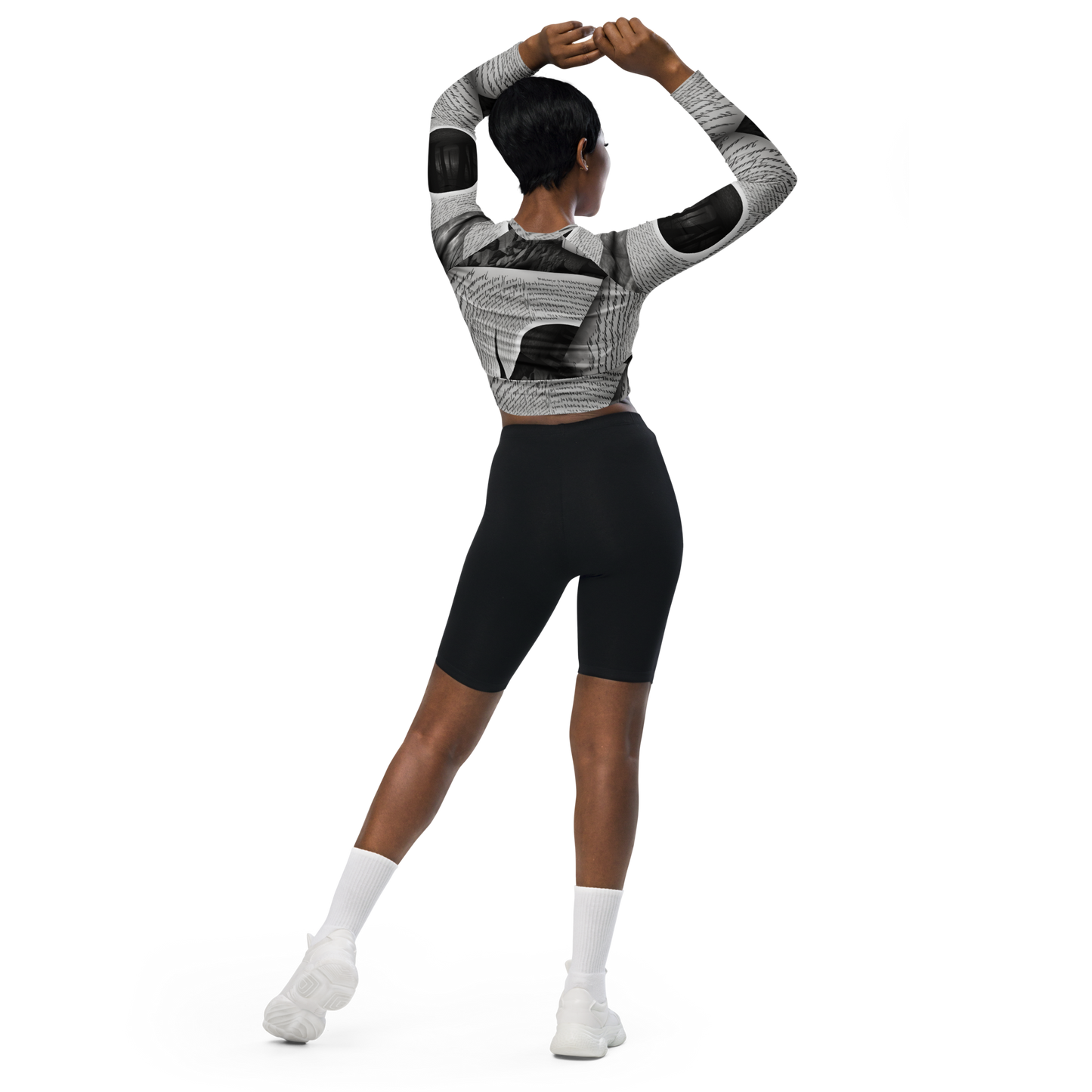 Recycled long-sleeve crop top