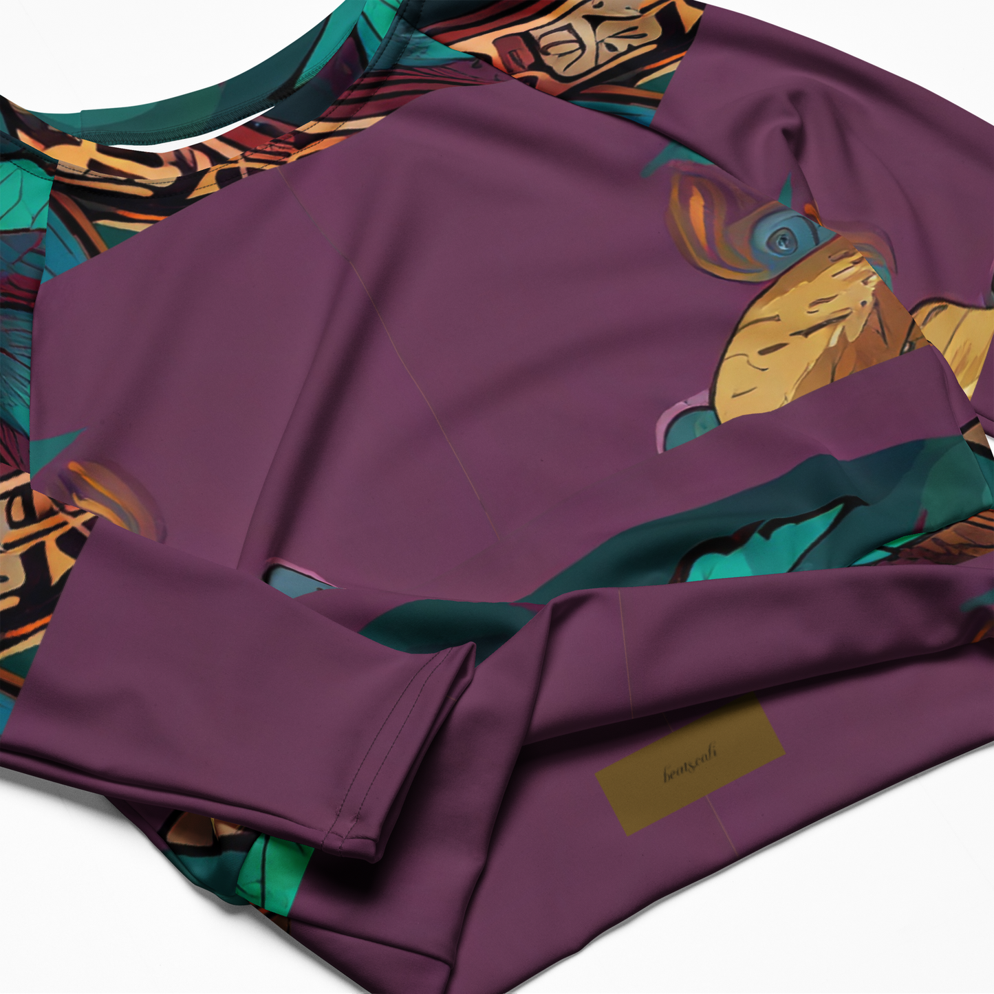 Recycled long-sleeve crop top