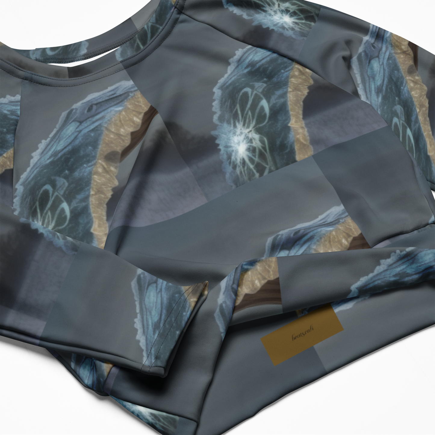 Recycled long-sleeve crop top