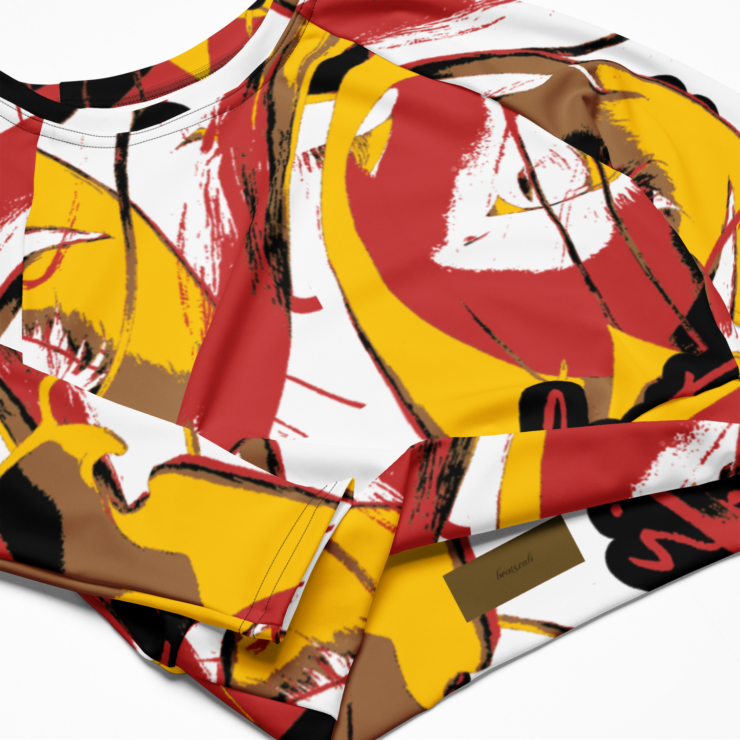 Recycled long-sleeve crop top