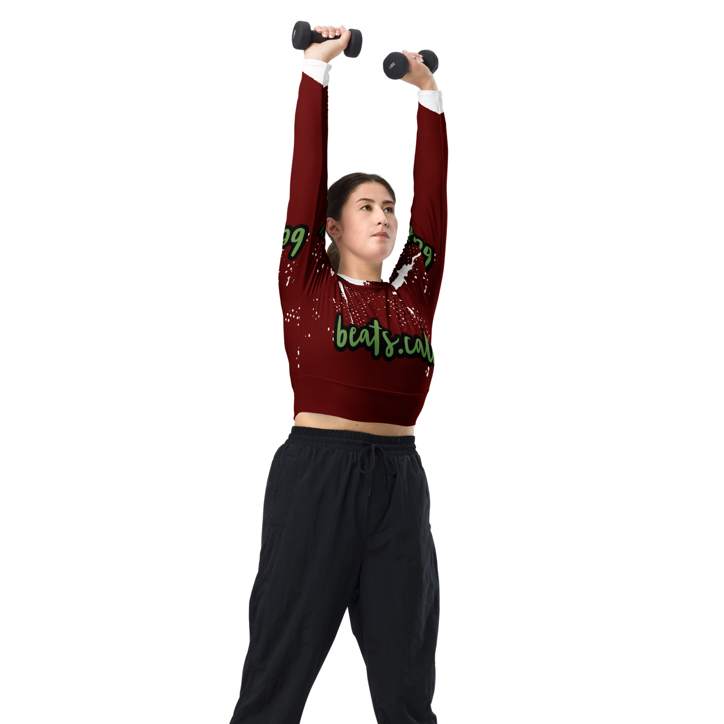Recycled long-sleeve crop top