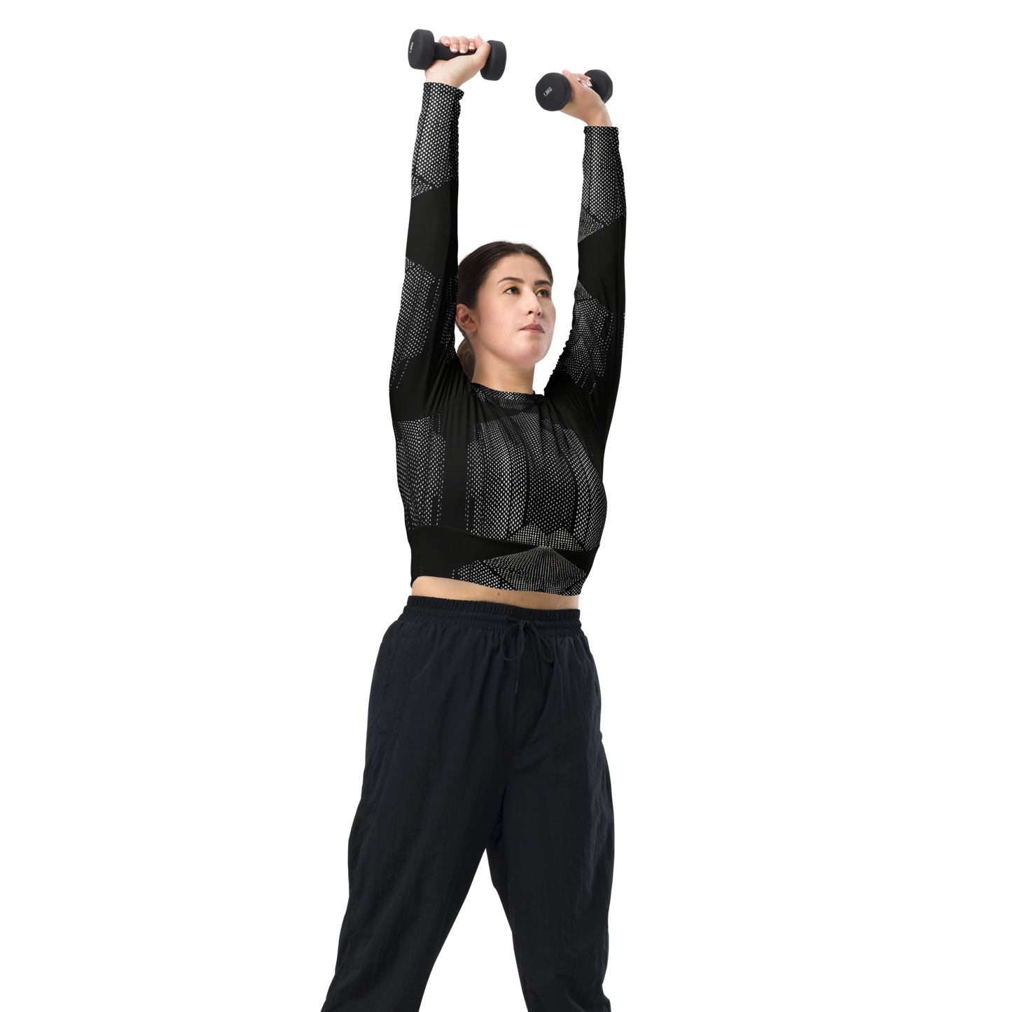 Recycled long-sleeve crop top