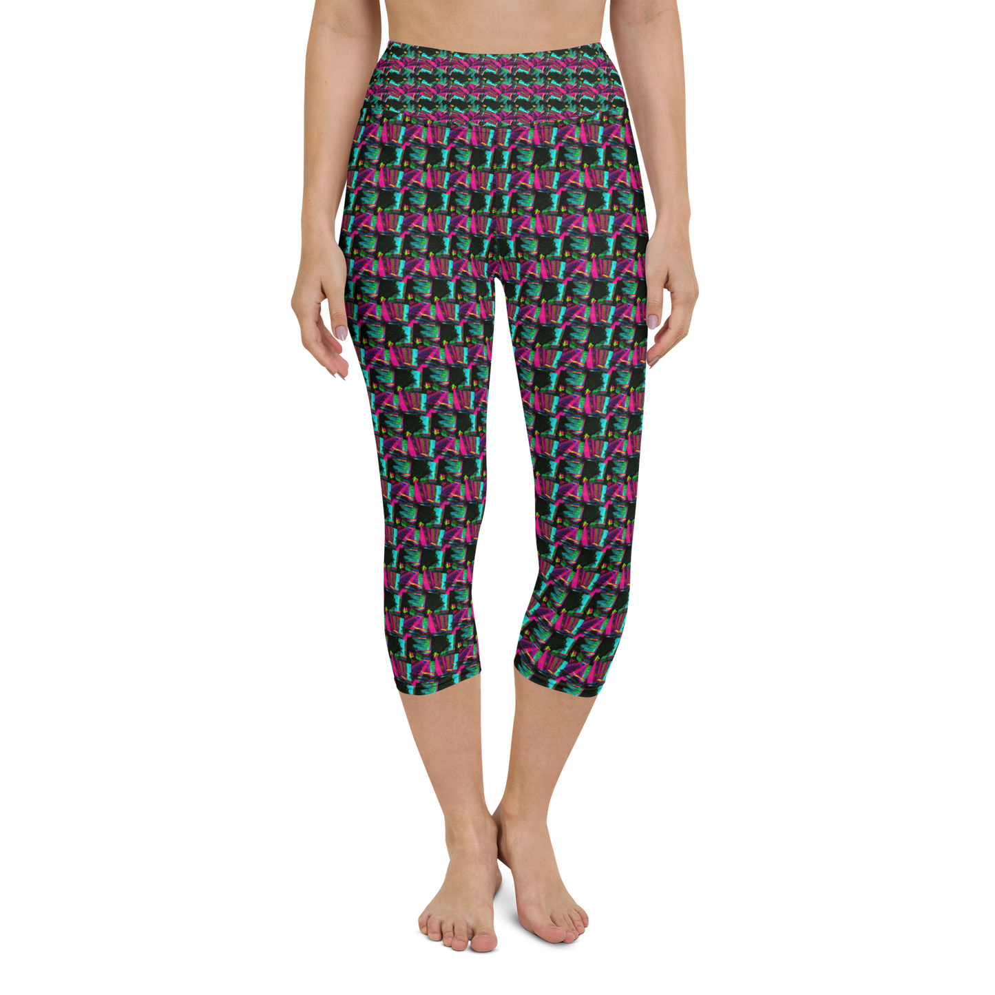 Art meets activewear! These yoga leggings are super soft, stretchy, and ultra-comfortable. Each pair crafted for both yoga sessions and everyday style, is precision-cut and hand-sewn after printing, offering a four-way stretch for optimal flexibility whilst the raised waistband ensures a secure fit and the smooth microfiber yarn of the blend of premium polyester and spandex adds to its comfort. All in all; just quality craftsmanship!