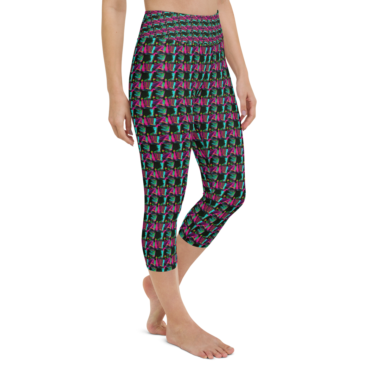 Art meets activewear! These yoga leggings are super soft, stretchy, and ultra-comfortable. Each pair crafted for both yoga sessions and everyday style, is precision-cut and hand-sewn after printing, offering a four-way stretch for optimal flexibility whilst the raised waistband ensures a secure fit and the smooth microfiber yarn of the blend of premium polyester and spandex adds to its comfort. All in all; just quality craftsmanship!