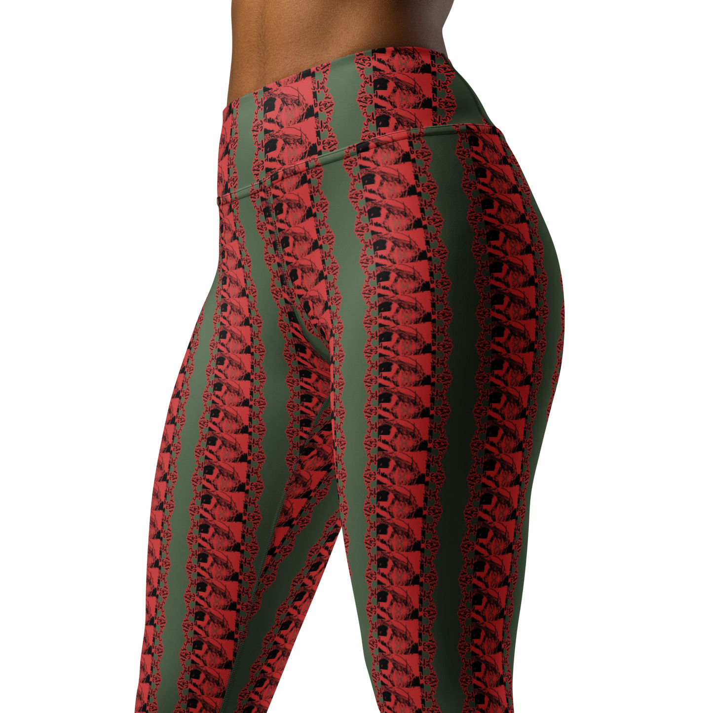 Art meets activewear! These yoga leggings are super soft, stretchy, and ultra-comfortable. Each pair crafted for both yoga sessions and everyday style, is precision-cut and hand-sewn after printing, offering a four-way stretch for optimal flexibility whilst the raised waistband ensures a secure fit and the smooth microfiber yarn of the blend of premium polyester and spandex adds to the comfort.