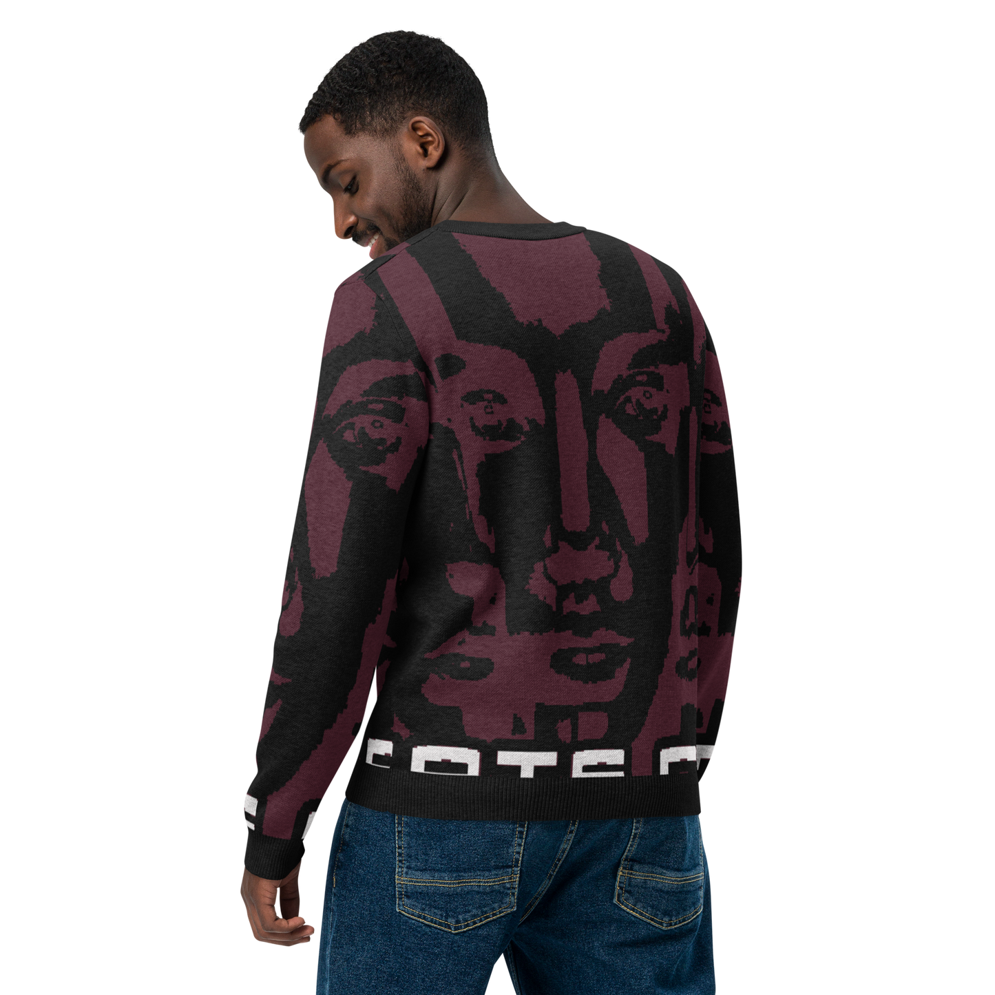 Knitted crew neck sweater