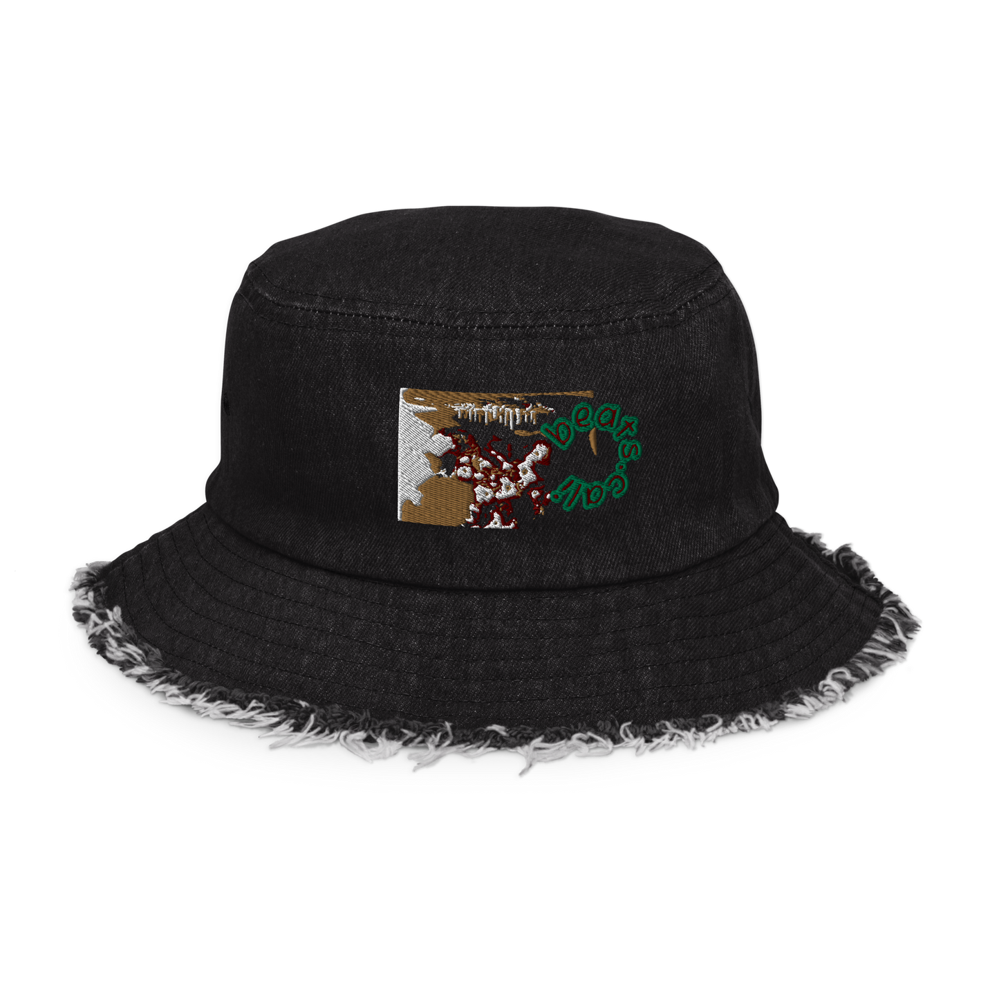 Distressed denim bucket hat