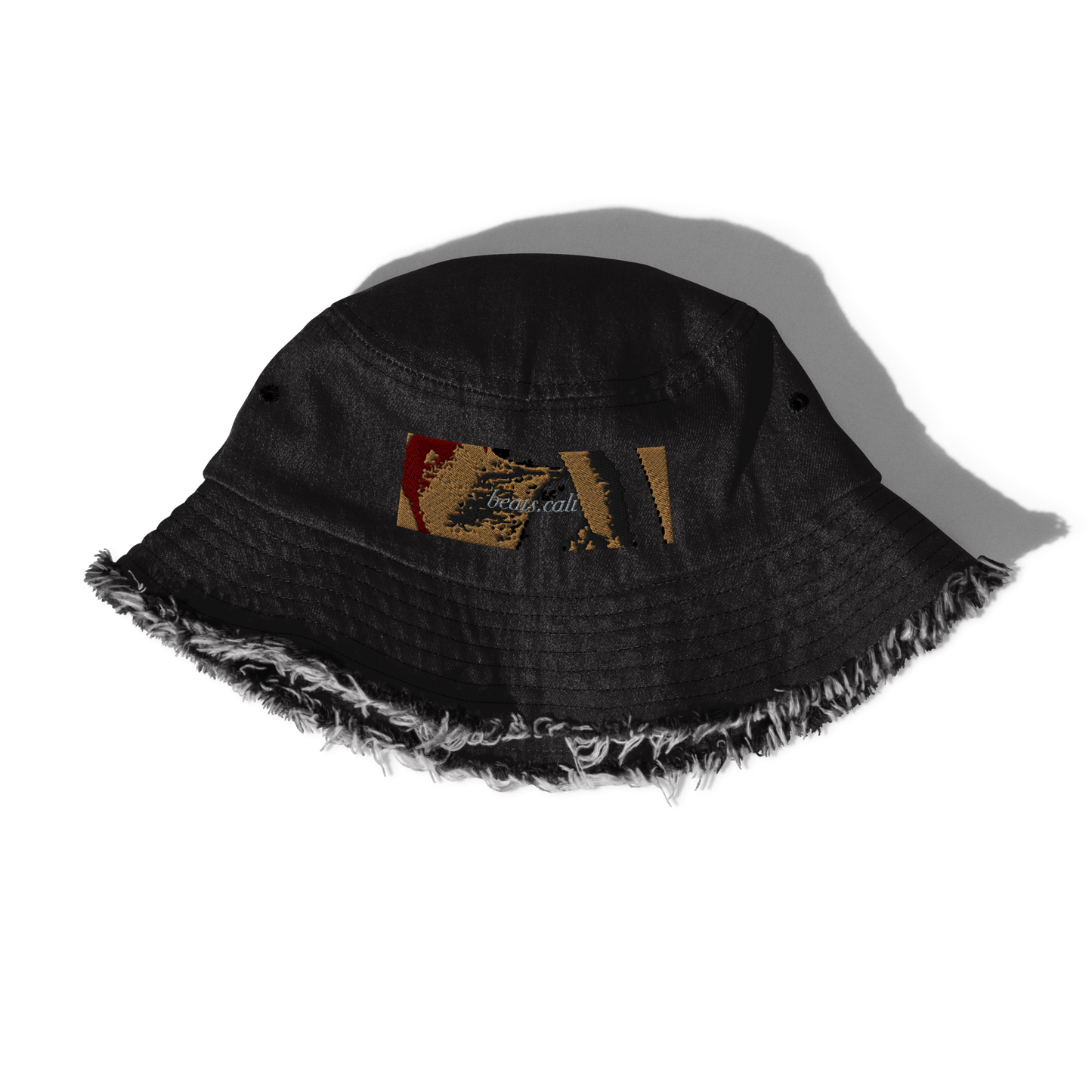 Distressed denim bucket hat