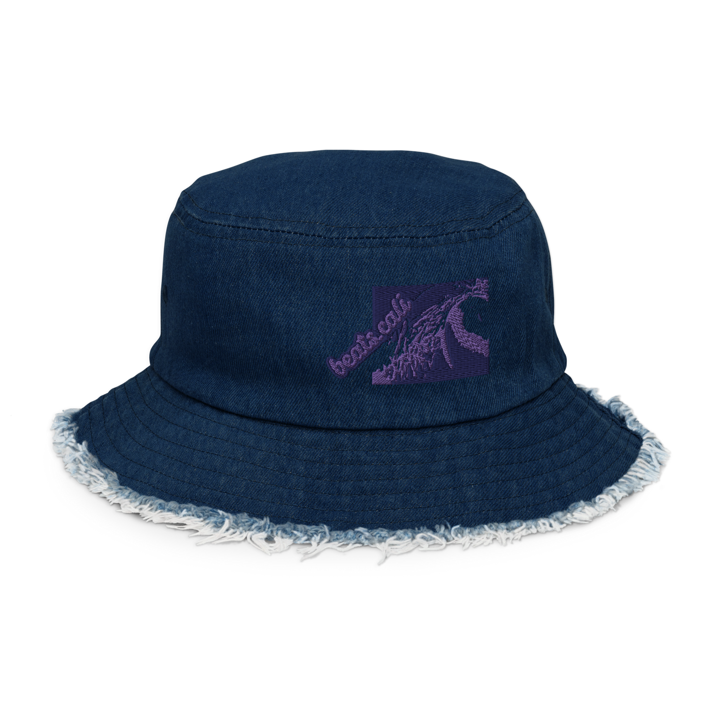 Distressed denim bucket hat