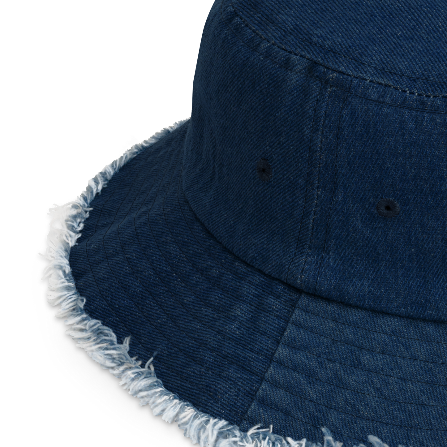 Distressed denim bucket hat