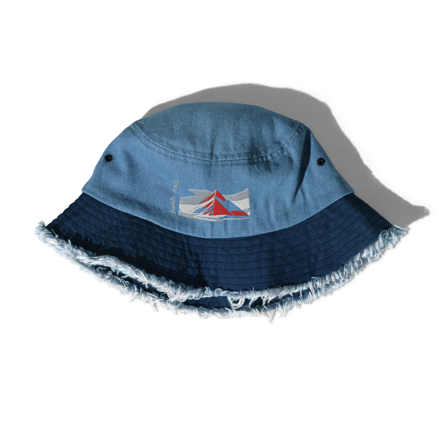 Distressed denim bucket hat