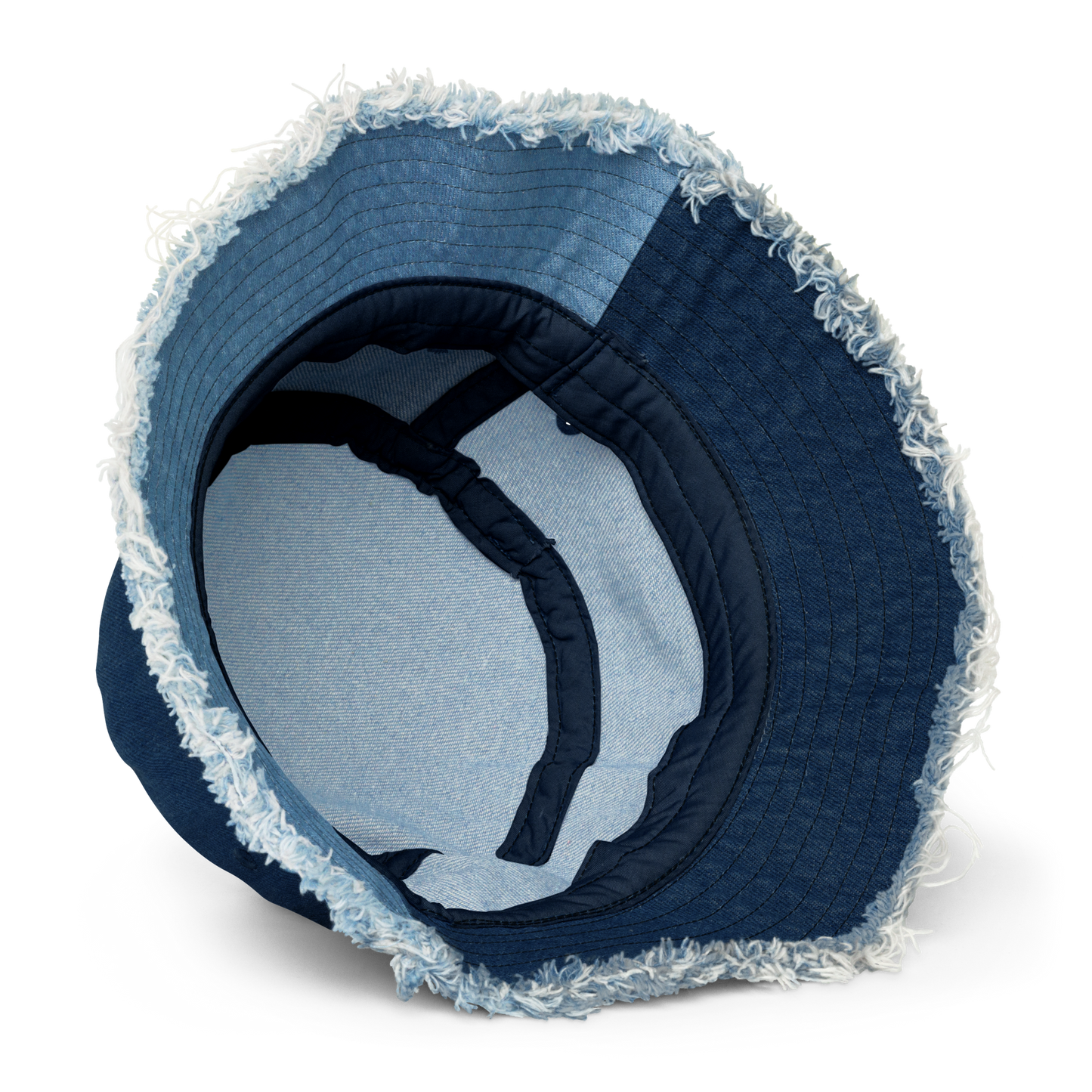 Distressed denim bucket hat