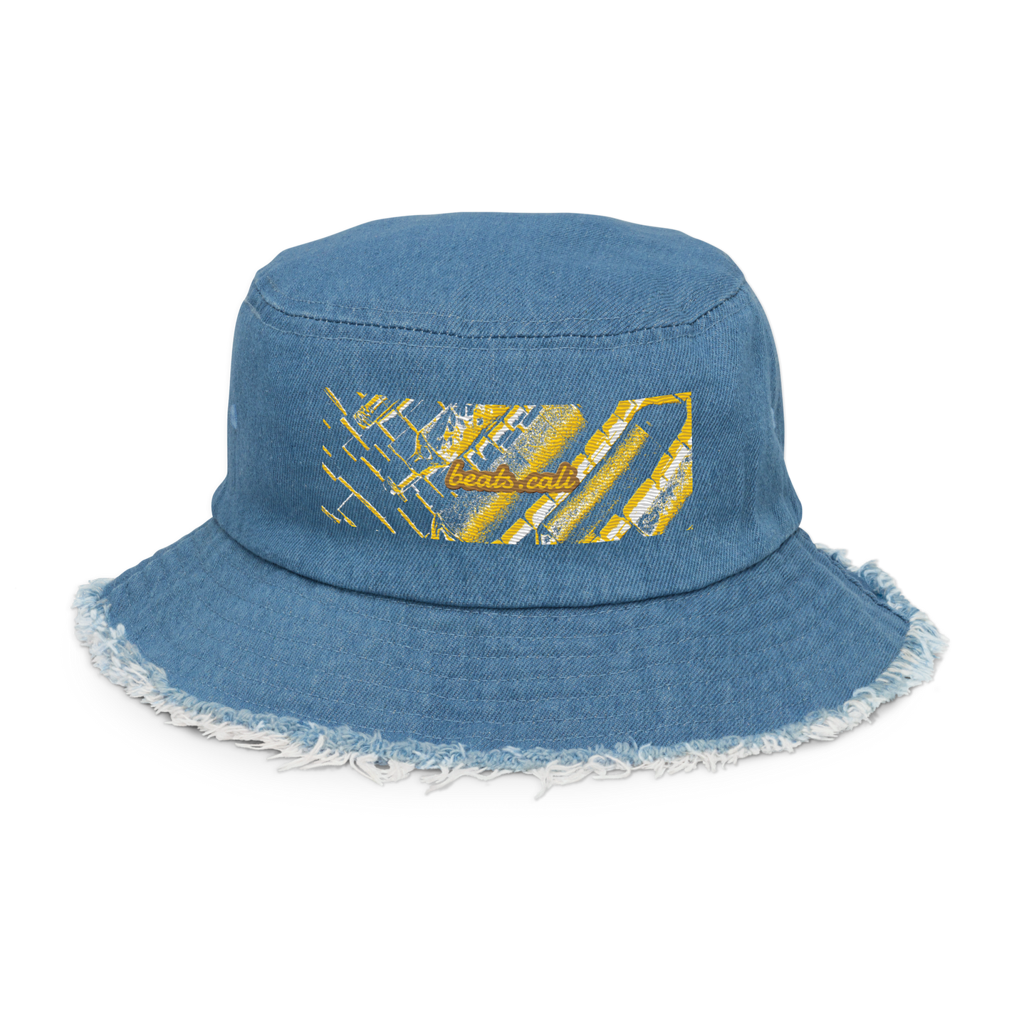 Distressed denim bucket hat