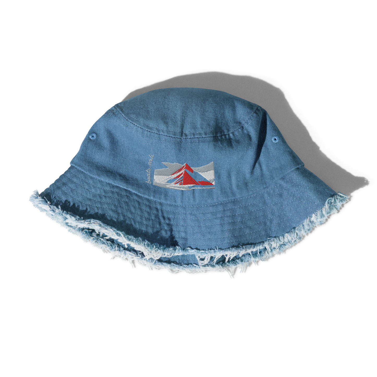 Distressed denim bucket hat
