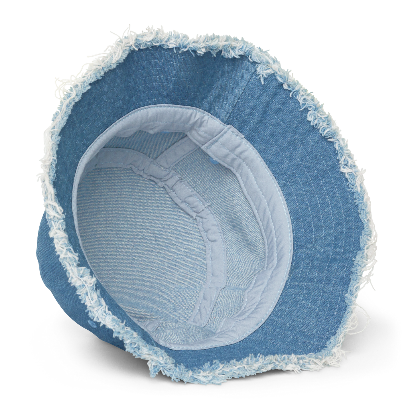 Distressed denim bucket hat