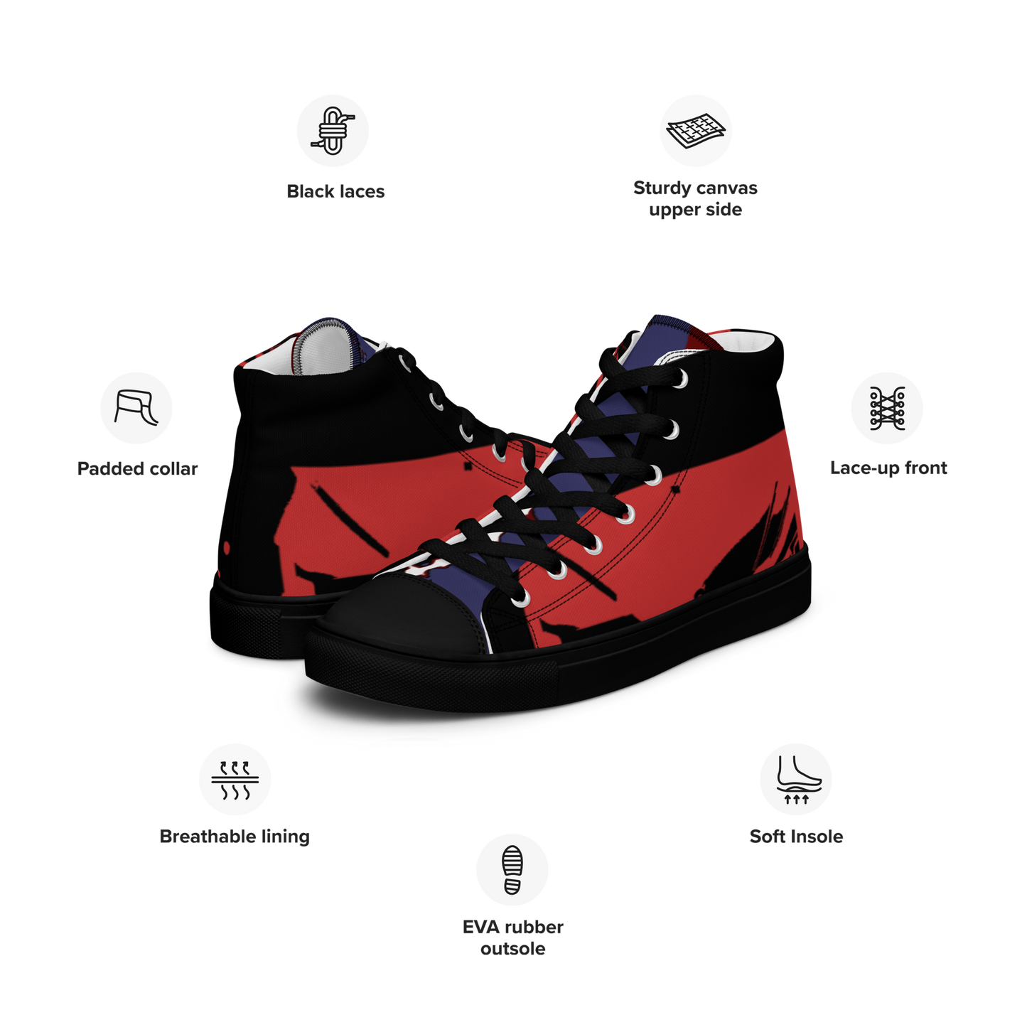 Women’s high top canvas shoes