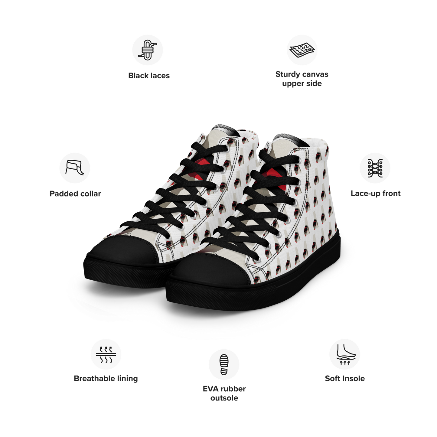 Women’s high top canvas shoes