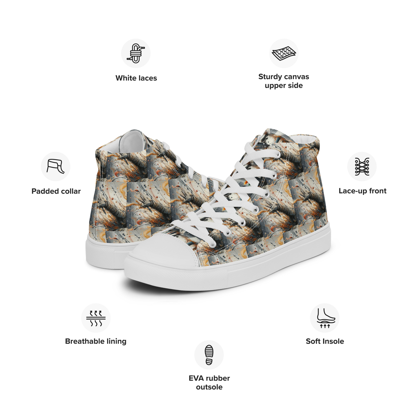 Women’s high top canvas shoes