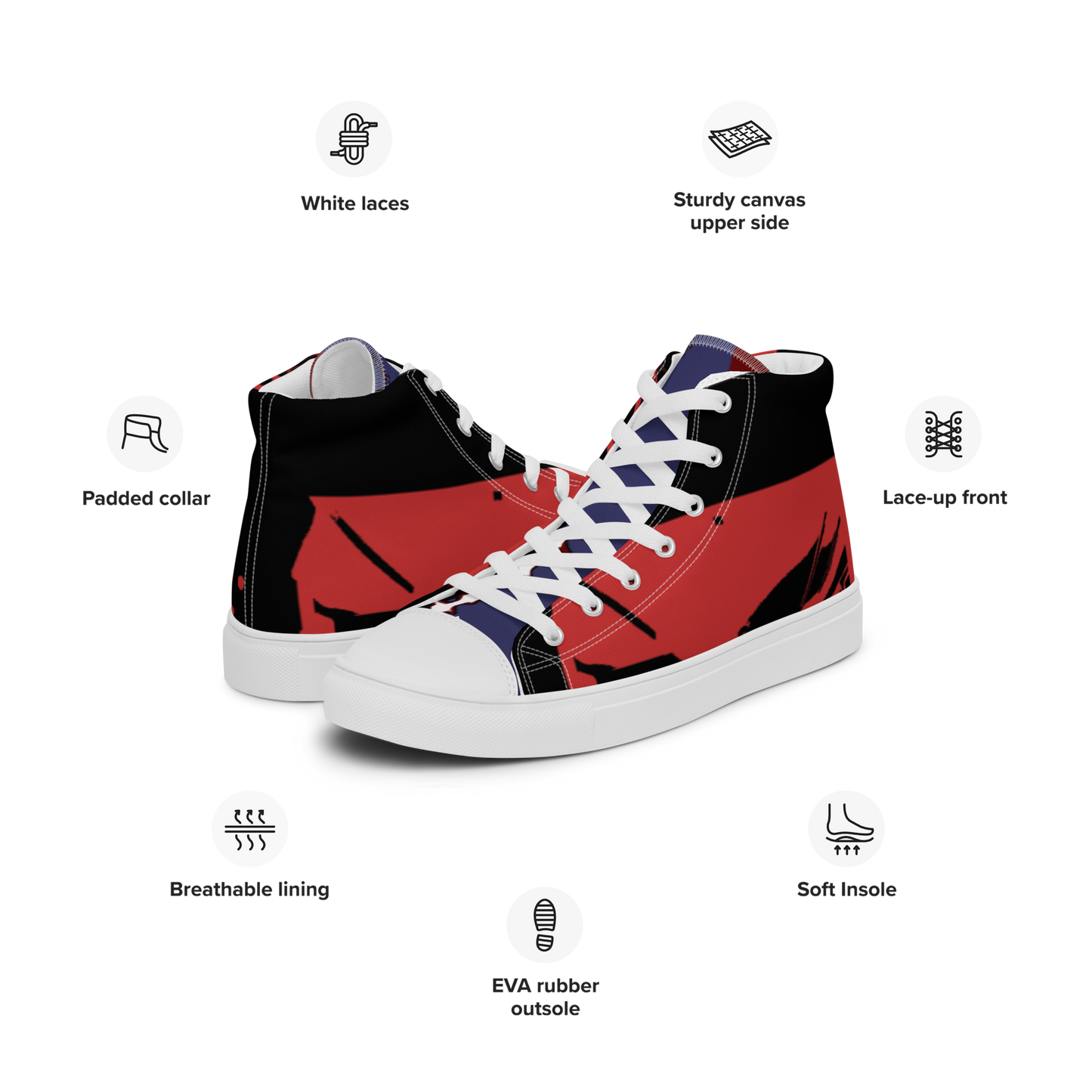Women’s high top canvas shoes