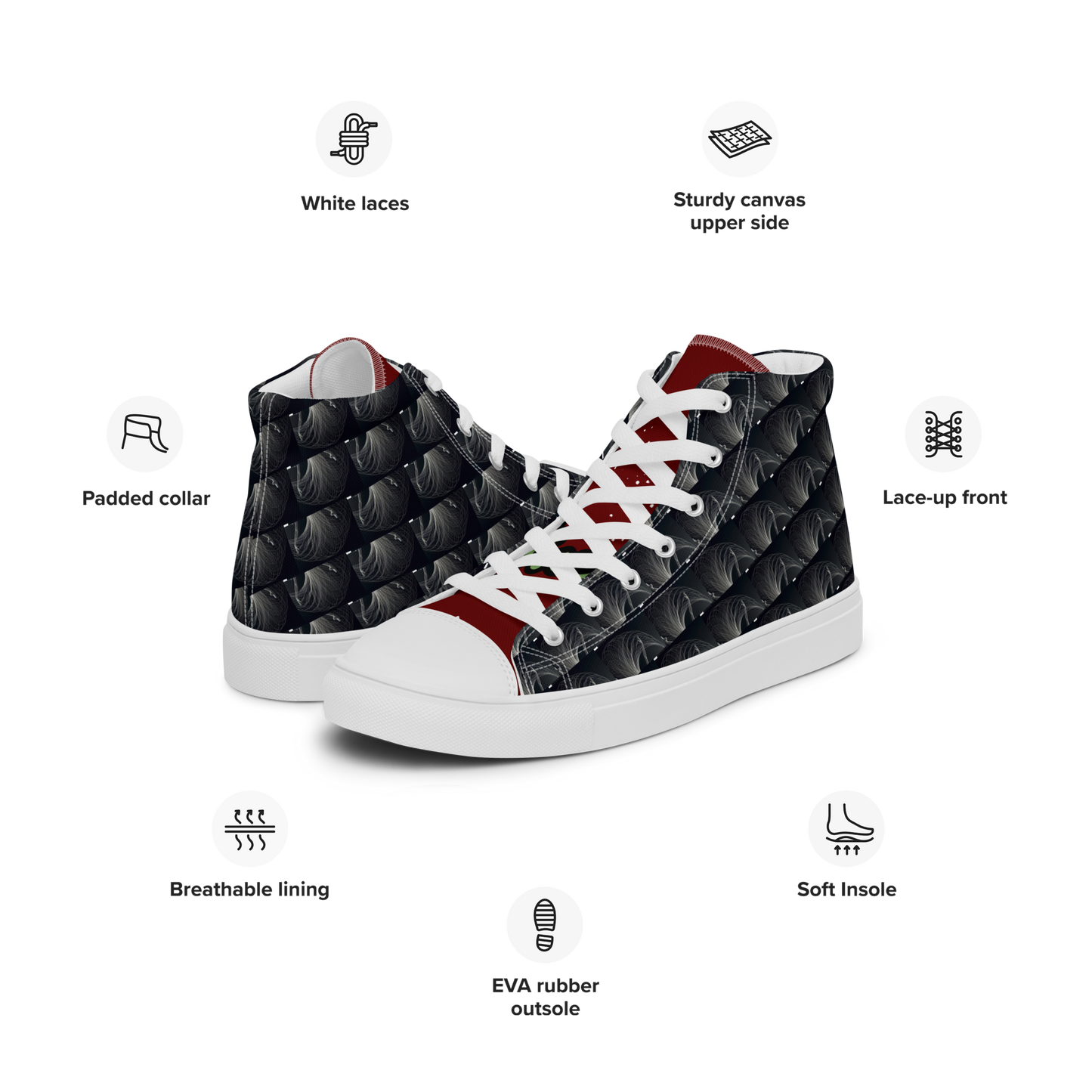 Women’s high top canvas shoes