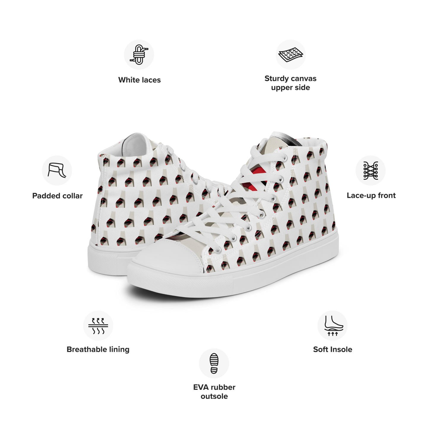 Women’s high top canvas shoes