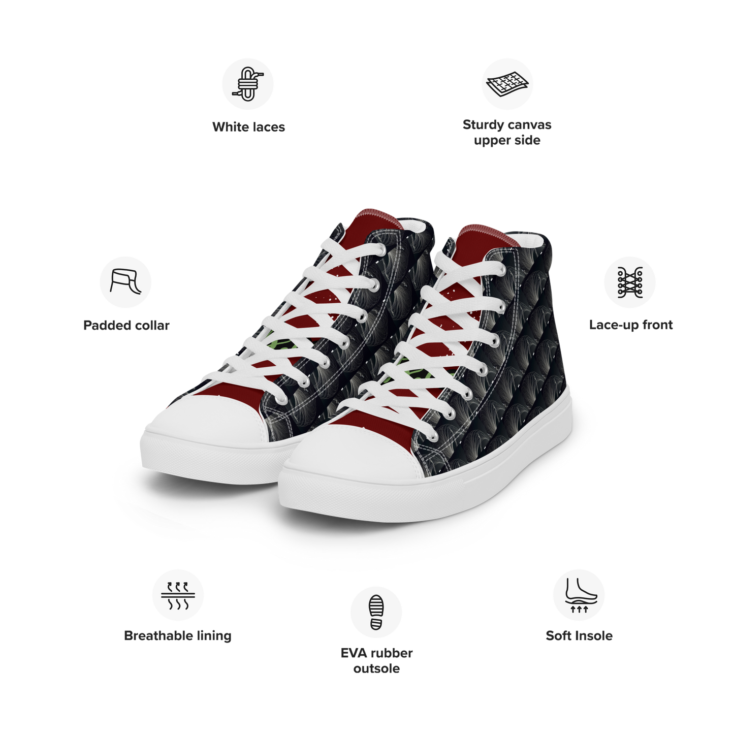 Women’s high top canvas shoes