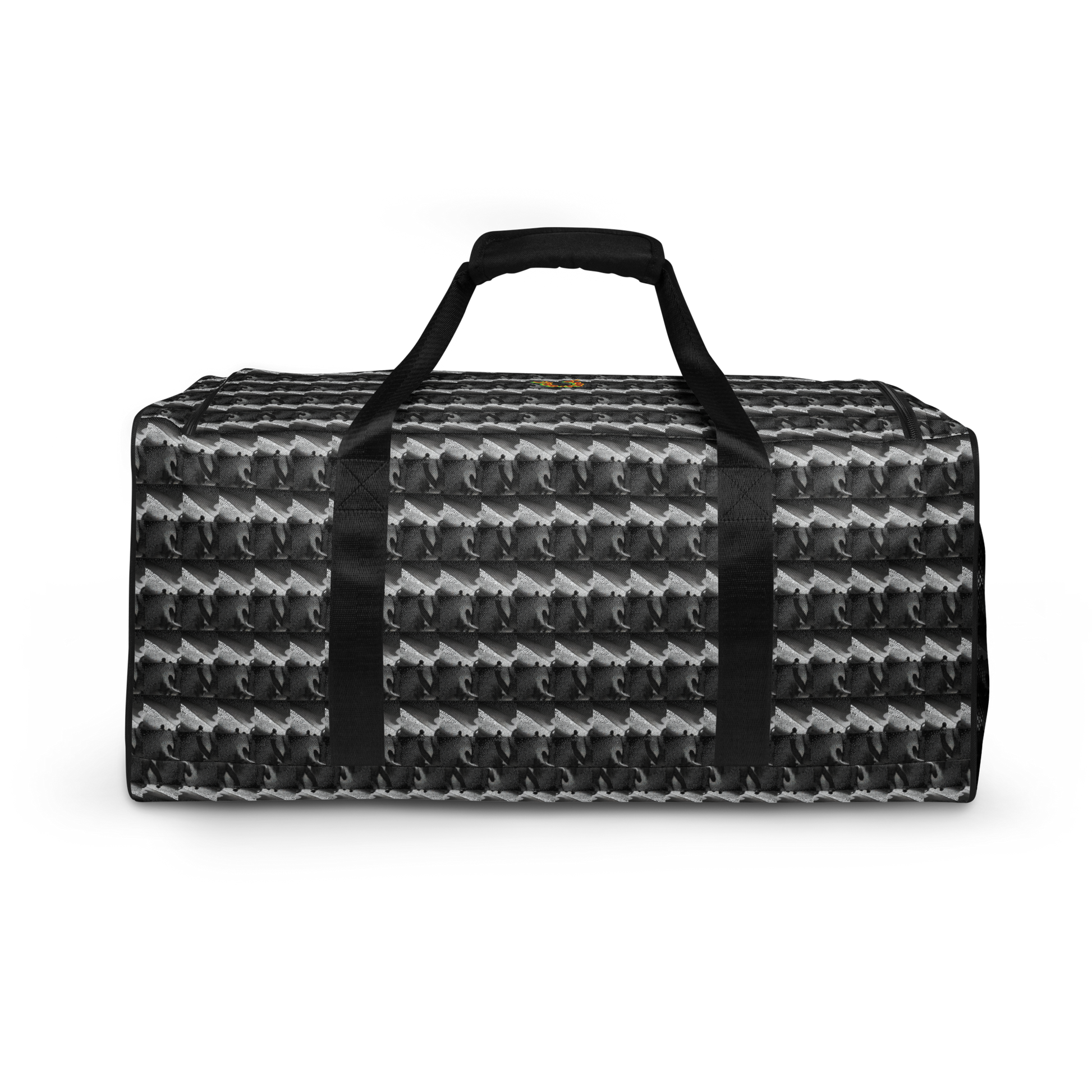 No matter where your adventures take you, beats.cali duffle bag ensures stability with T-piping, providing peace of mind as you navigate through bustling airports or busy city streets. Plus, with a mesh side pocket, accessing must-have items has never been more convenient. Elevate your travel experience with our Art-Inspired Duffle Bag—a perfect blend of durability, style, and functionality that's ready to accompany you on every journey.