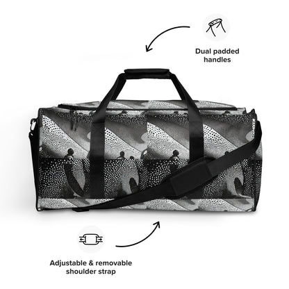 BEATS.CALI duffle bag is built to last. Its robust construction, featuring 100% polyester with black interlining, ensures it can handle the demands of your busiest days. With a generous interior space measuring 22" x 11.5" x 11.5", staying organized has never been easier. Utilize the multiple pockets, including a secure zipper pocket, to keep your essentials within reach.&nbsp; our duffle bag ensures stability with T-piping, providing peace of mind as you navigate daily.
