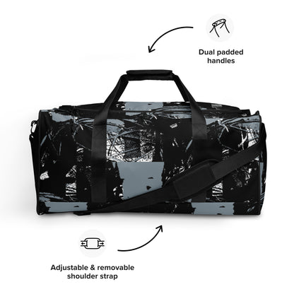 BEATS.CALI duffle bag is built to last. Its robust construction, featuring 100% polyester with black interlining, ensures it can handle the demands of your busiest days. With a generous interior space measuring 22" x 11.5" x 11.5", staying organized has never been easier. Utilize the multiple pockets, including a secure zipper pocket, to keep your essentials within reach.&nbsp; our duffle bag ensures stability with T-piping, providing peace of mind as you navigate daily.
