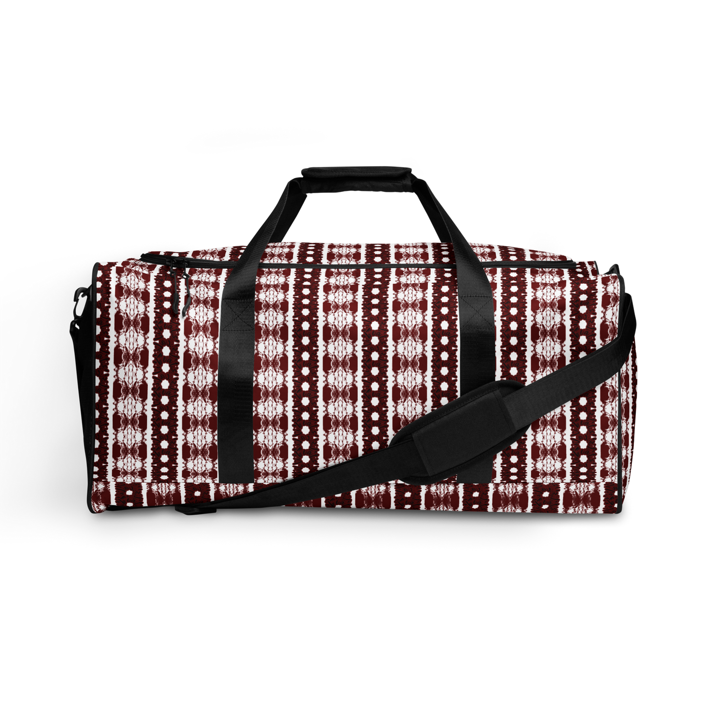 BEATS.CALI duffle bag is built to last. Its robust construction, featuring 100% polyester with black interlining, ensures it can handle the demands of your busiest days. With a generous interior space measuring 22" x 11.5" x 11.5", staying organized has never been easier. Utilize the multiple pockets, including a secure zipper pocket, to keep your essentials within reach.&nbsp; our duffle bag ensures stability with T-piping, providing peace of mind as you navigate daily.