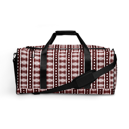 BEATS.CALI duffle bag is built to last. Its robust construction, featuring 100% polyester with black interlining, ensures it can handle the demands of your busiest days. With a generous interior space measuring 22" x 11.5" x 11.5", staying organized has never been easier. Utilize the multiple pockets, including a secure zipper pocket, to keep your essentials within reach.&nbsp; our duffle bag ensures stability with T-piping, providing peace of mind as you navigate daily.