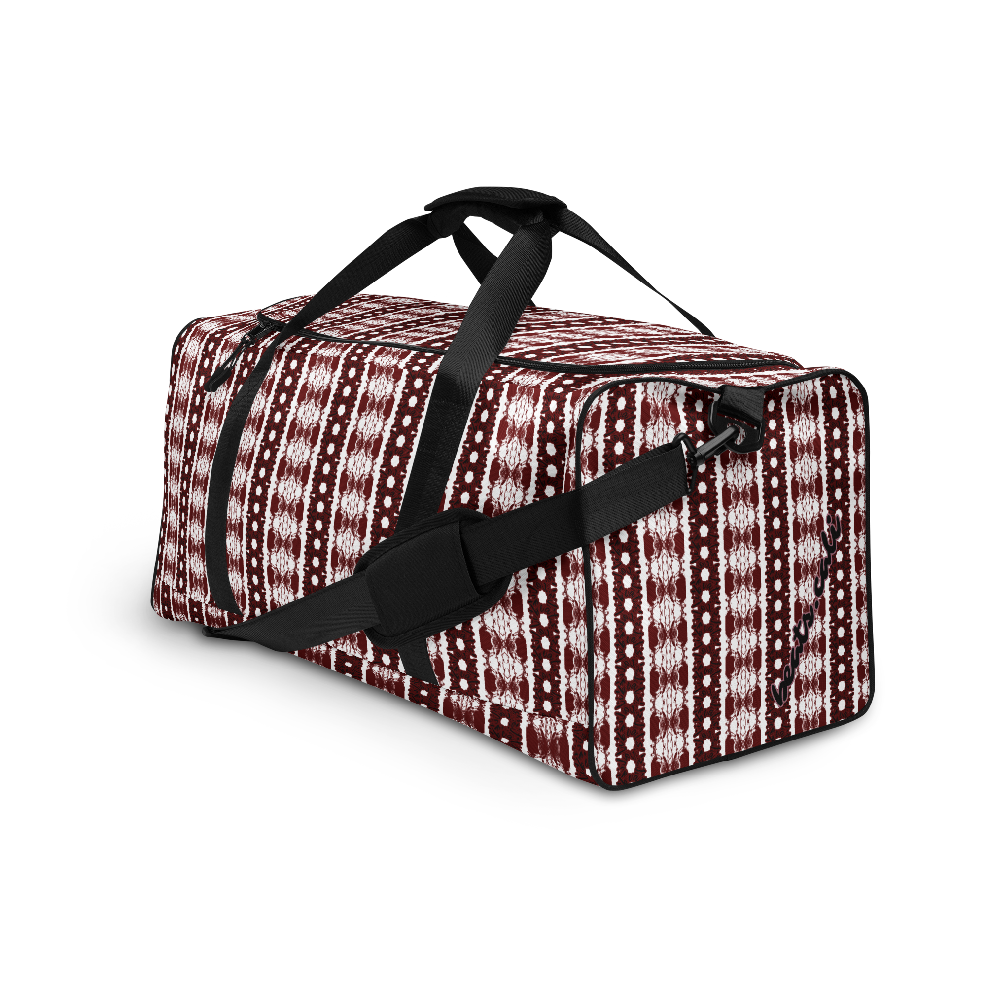 BEATS.CALI duffle bag is built to last. Its robust construction, featuring 100% polyester with black interlining, ensures it can handle the demands of your busiest days. With a generous interior space measuring 22" x 11.5" x 11.5", staying organized has never been easier. Utilize the multiple pockets, including a secure zipper pocket, to keep your essentials within reach.&nbsp; our duffle bag ensures stability with T-piping, providing peace of mind as you navigate daily.
