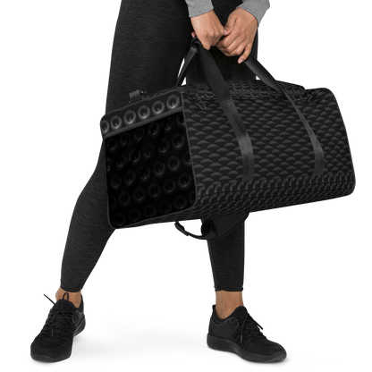 BEATS.CALI duffle bag is built to last. Its robust construction, featuring 100% polyester with black interlining, ensures it can handle the demands of your busiest days. With a generous interior space measuring 22" x 11.5" x 11.5", staying organized has never been easier. Utilize the multiple pockets, including a secure zipper pocket, to keep your essentials within reach.&nbsp; our duffle bag ensures stability with T-piping, providing peace of mind as you navigate daily.