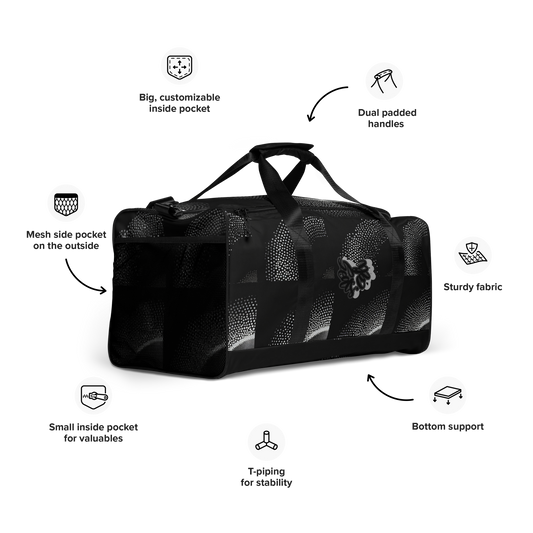 A fusion of durability, style, and practicality. The elegance of its art, makes it a statement piece beyond just a duffle bag. Crafted with meticulous attention to detail, ample interior space, adjustable padded straps and dual handles checks comfortability and convenience. Stability is guaranteed with T-piping. Elevate your travels with our Artisan Duffle Bag.