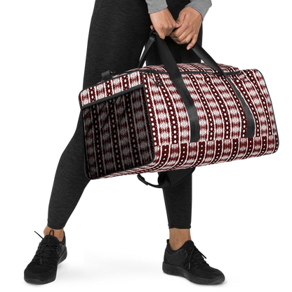 Our duffle bag is built to last. Its robust construction, featuring 100% polyester with black interlining, ensures it can handle the demands of your busiest days. With a generous interior space measuring 22" x 11.5" x 11.5", staying organized has never been easier. Utilize the multiple pockets, including a secure zipper pocket, to keep your essentials within reach.&nbsp; our duffle bag ensures stability with T-piping, providing peace of mind as you navigate daily.