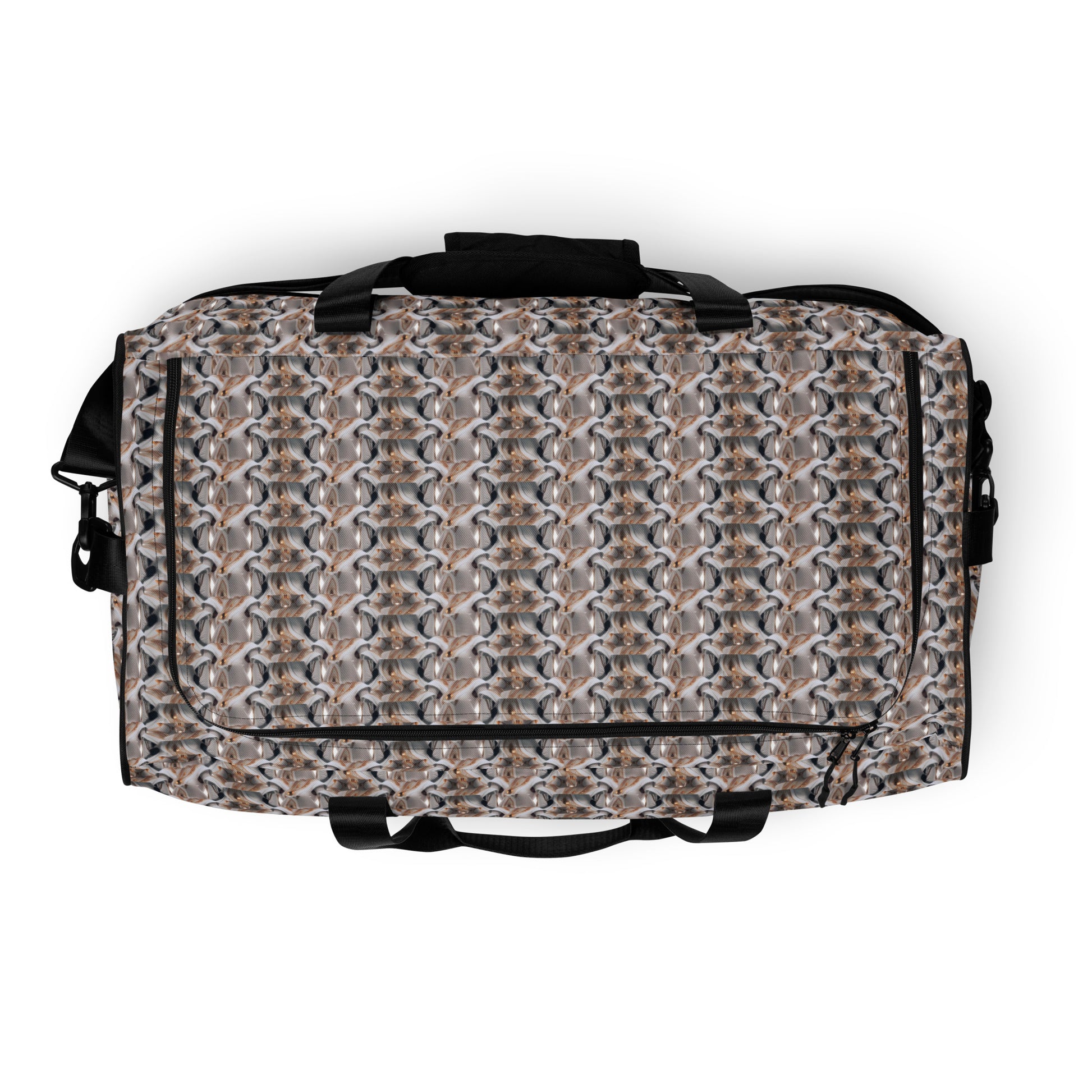BEATS.CALI duffle bag is built to last. Its robust construction, featuring 100% polyester with black interlining, ensures it can handle the demands of your busiest days. With a generous interior space measuring 22" x 11.5" x 11.5", staying organized has never been easier. Utilize the multiple pockets, including a secure zipper pocket, to keep your essentials within reach.&nbsp; our duffle bag ensures stability with T-piping, providing peace of mind as you navigate daily.