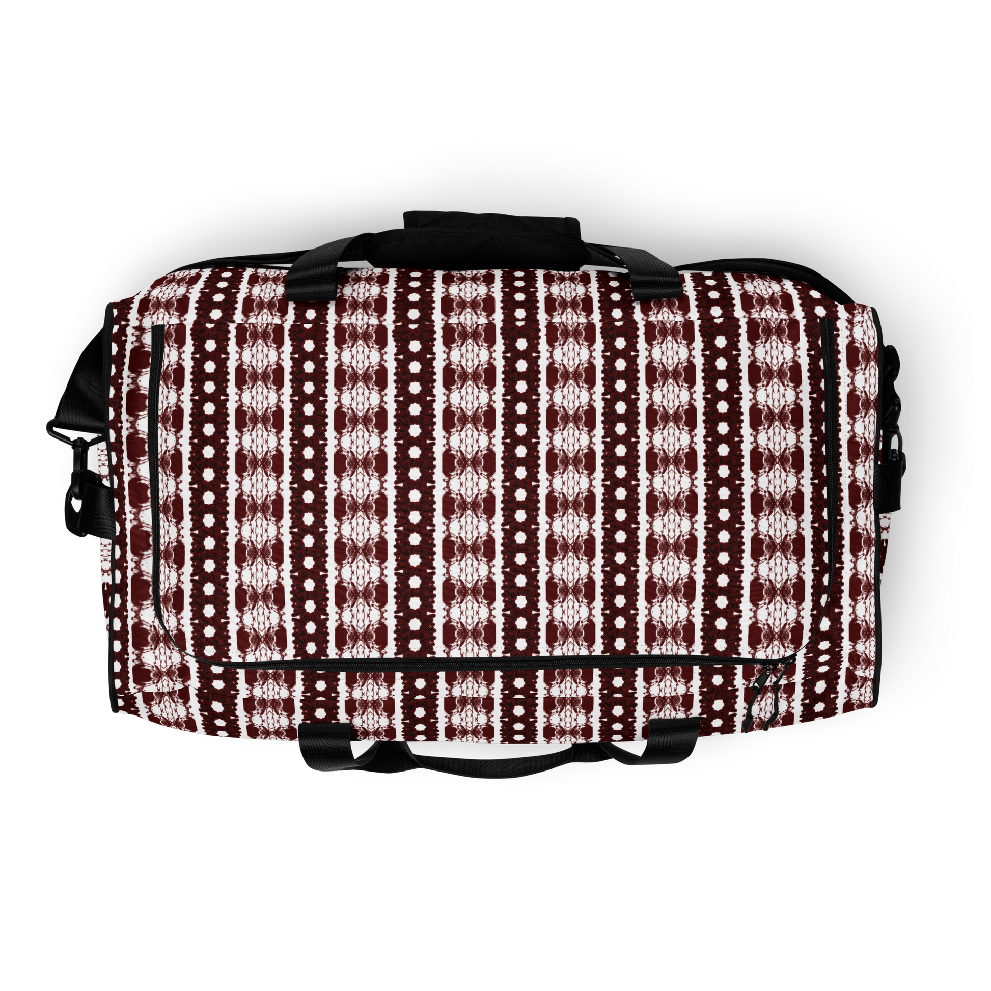Our duffle bag is built to last. Its robust construction, featuring 100% polyester with black interlining, ensures it can handle the demands of your busiest days. With a generous interior space measuring 22" x 11.5" x 11.5", staying organized has never been easier. Utilize the multiple pockets, including a secure zipper pocket, to keep your essentials within reach.&nbsp; our duffle bag ensures stability with T-piping, providing peace of mind as you navigate daily.