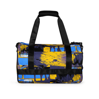 Experience the perfect blend of durability, style, and artistic flair with beats.cali Gym Bag. Crafted from premium, water-resistant materials, this bag is built to withstand the rigors of your daily workout routine. Its sleek design and vibrant art-themed patterns make a bold statement wherever you go. Featuring multiple compartments and pockets, it offers ample storage space for all your gym essentials, keeping you organized and ready to conquer your fitness goals.  