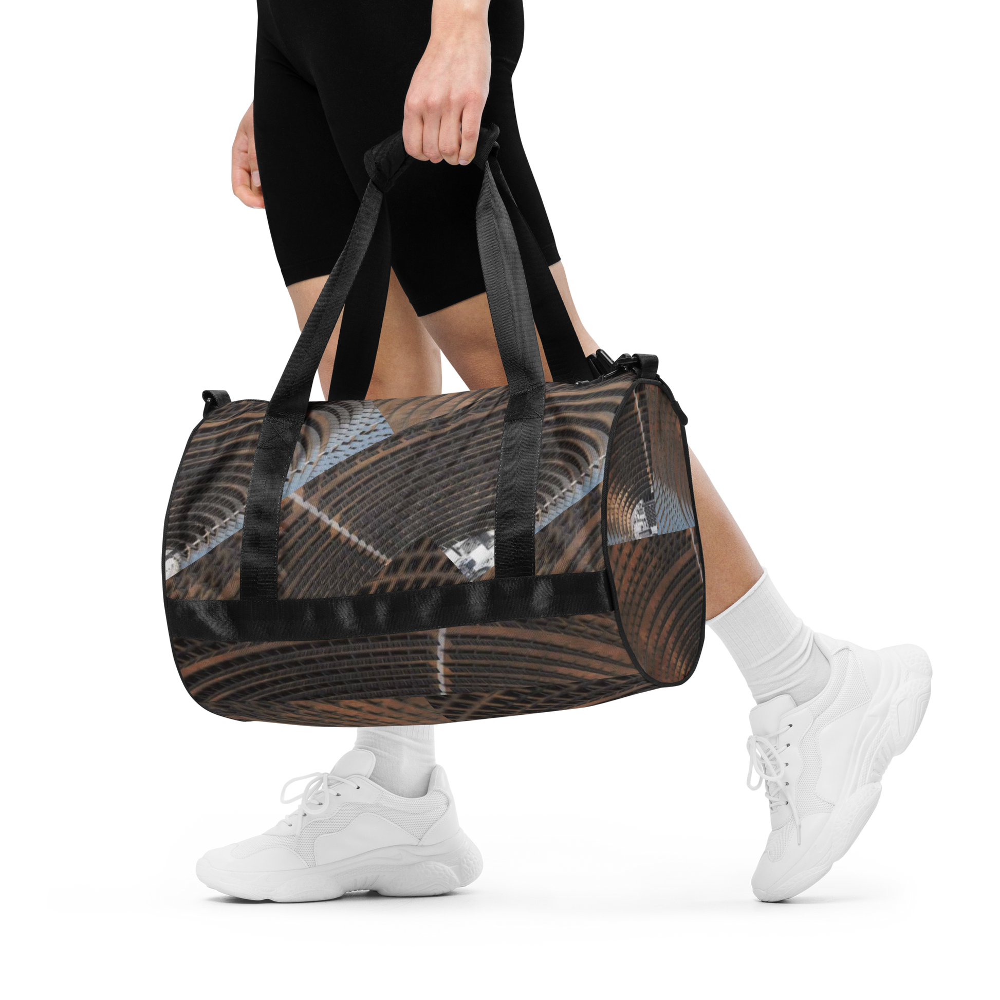 Crafted from durable 100% polyester and featuring sturdy, water-resistant fabric, this gym bag from beats.cali. combines fun with functionality. Perfect for stashing your workout essentials, it comes equipped with plenty of pockets to keep you organized. The fabric weight of 9.91 oz/yd² (336 g/m²) ensures durability.