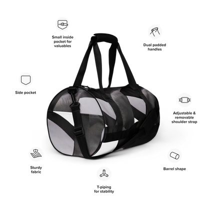 Crafted from durable 100% polyester and featuring sturdy, water-resistant fabric, this gym bag from beats.cali. combines fun with functionality. Perfect for stashing your workout essentials, it comes equipped with plenty of pockets to keep you organized. The fabric weight of 9.91 oz/yd² (336 g/m²) ensures durability.