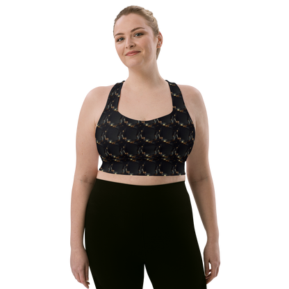  Crafted with precision from compression fabric and sports mesh lining, this sports bra delivers unmatched support for high-impact activities. With its double-layered front and reinforced shoulder straps, it offers stability and comfort, empowering you to tackle any workout challenge with confidence. But what truly sets it apart is beats.cali's distinctive artistic flair, transforming this bra into a fashion statement that transcends the gym.
