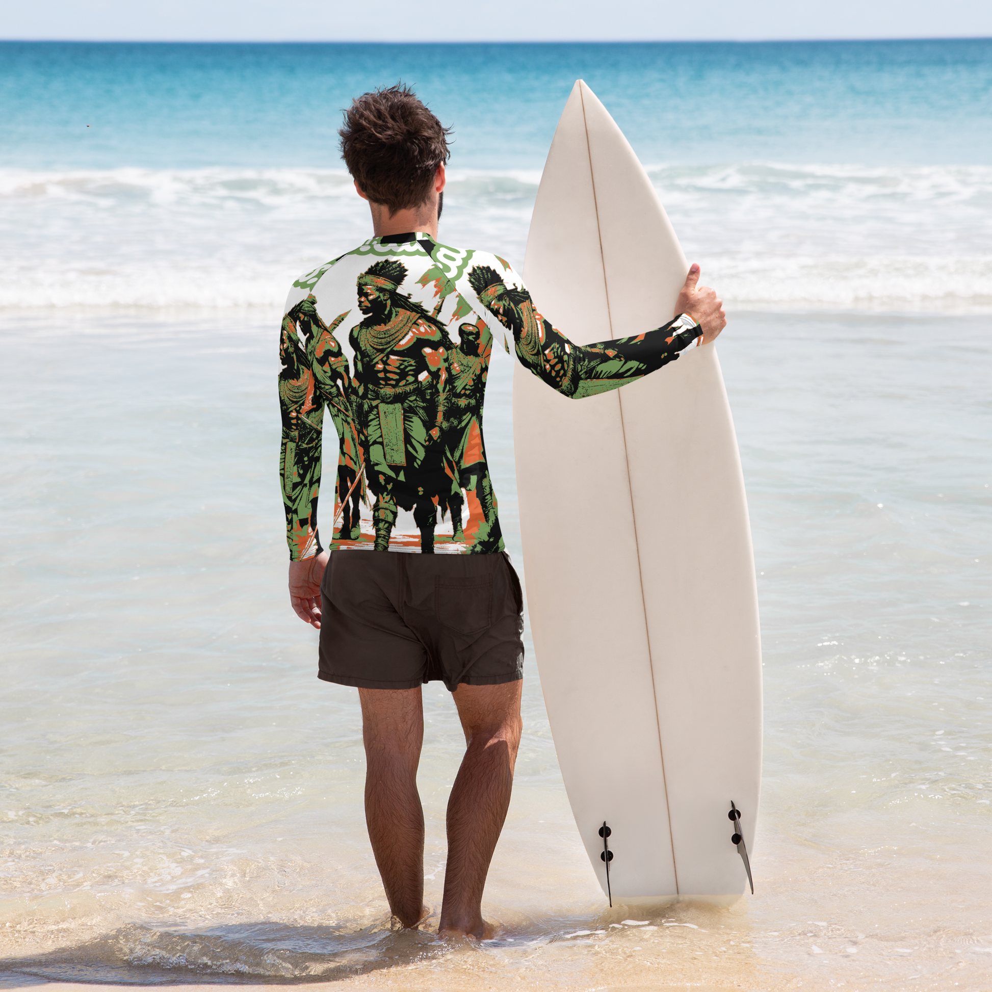 Constructed from 82% polyester and 18% spandex, this rash guard features a soft, four-way stretch fabric that contours perfectly to your body, thus providing unmatched comfort during all activities. Engage confidently; with your skin safeguarded against damaging UV rays, its UPF 50+ protection ensures that ultimate protection. With flat ergonomic seams and cover stitching, beats.cali’s rash guards are built for endurance, letting you concentrate on your performance without concern for wear and tear. 
