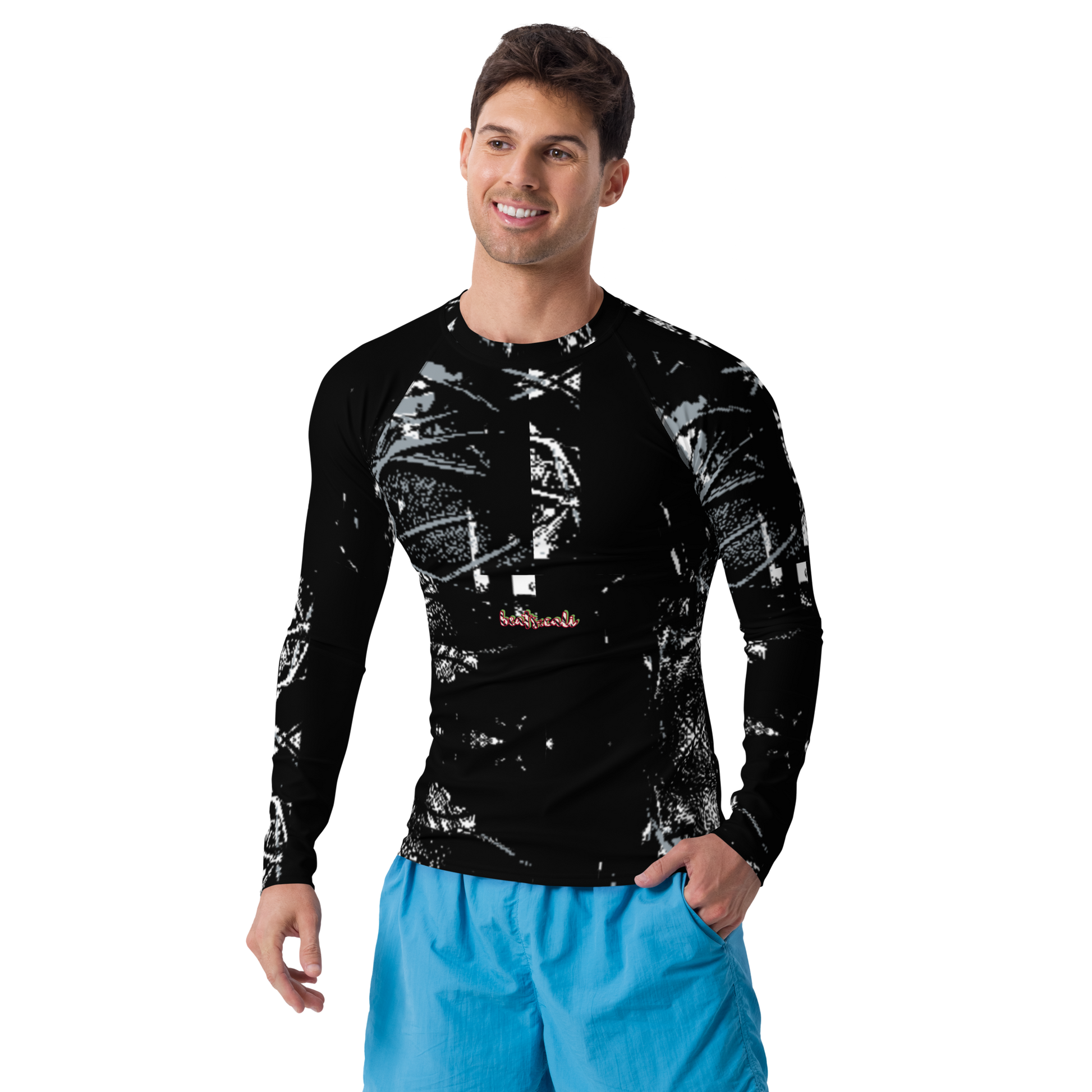 Constructed from 82% polyester and 18% spandex, this rash guard features a soft, four-way stretch fabric that contours perfectly to your body, thus providing unmatched comfort during all activities. Engage confidently; with your skin safeguarded against damaging UV rays, its UPF 50+ protection ensures that ultimate protection. With flat ergonomic seams and cover stitching, beats.cali’s rash guards are built for endurance, letting you concentrate on your performance without concern for wear and tear. 