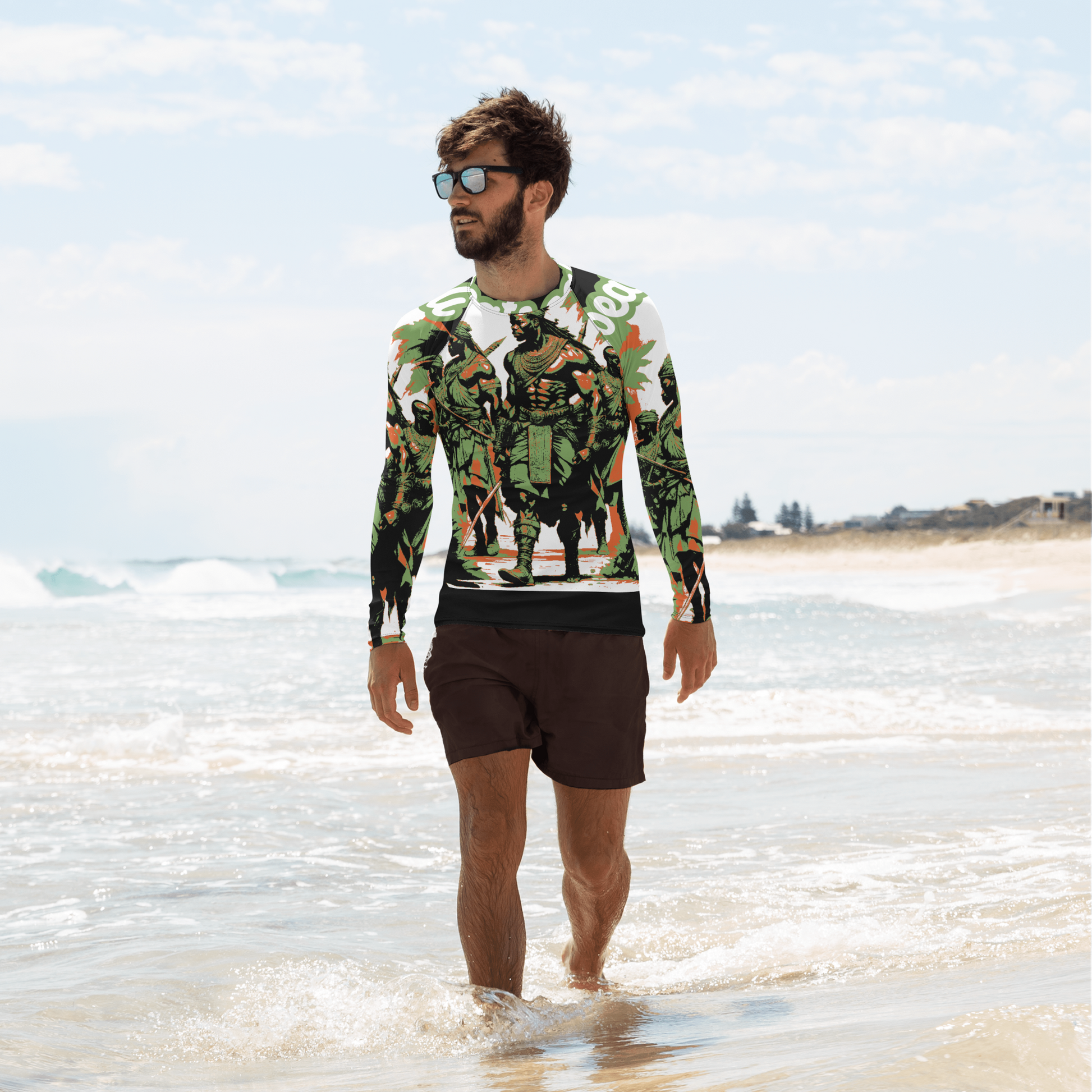 Constructed from 82% polyester and 18% spandex, this rash guard features a soft, four-way stretch fabric that contours perfectly to your body, thus providing unmatched comfort during all activities. Engage confidently; with your skin safeguarded against damaging UV rays, its UPF 50+ protection ensures that ultimate protection. With flat ergonomic seams and cover stitching, beats.cali’s rash guards are built for endurance, letting you concentrate on your performance without concern for wear and tear. 
